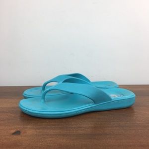 OKABASHI Women's Thong Flip Flops Sandals Teal Size M 6.5-7.5 Atlantis Island.